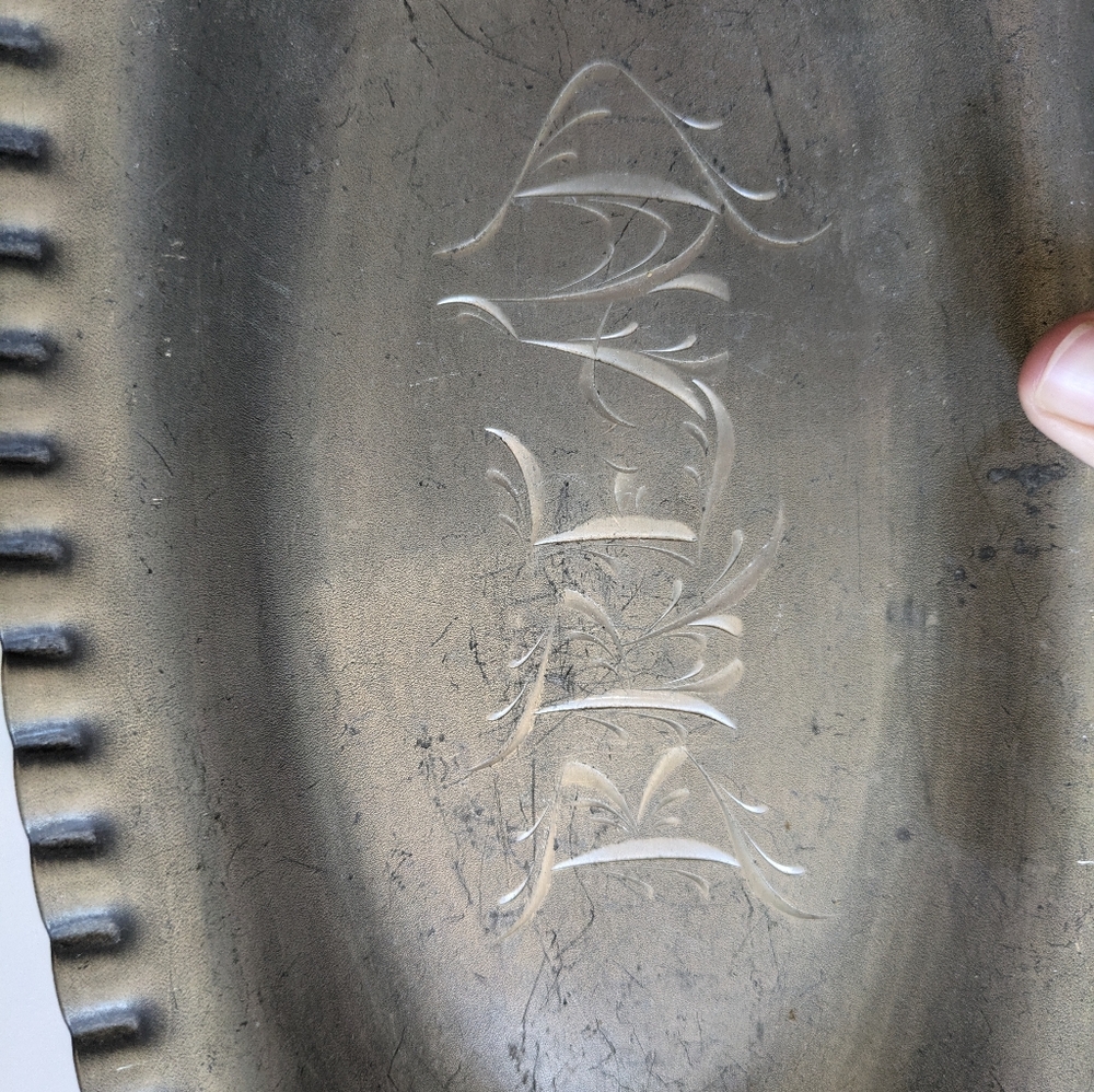 Ornate antique silver platter - Picture 3 of 6